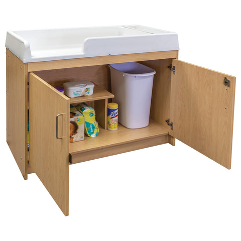 Baby Changing Table with Storage 
 for Changing Supplies - Maple - Tot Mate Baby Changing Table with Storage 
 for Changing Supplies - Maple - Tot Mate