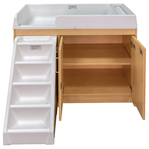 Walkup Toddler Changing Table with Stairs - 47" Wide - Lower Storage Cabinet - Tot Mate Daycare Furniture Walkup Toddler Changing Table with Stairs - 47" Wide - Lower Storage Cabinet - Tot Mate Daycare Furniture