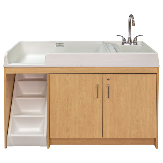 Toddler Walkup Changing Table with Sink 59-1/2" Wide - Tot Mate
