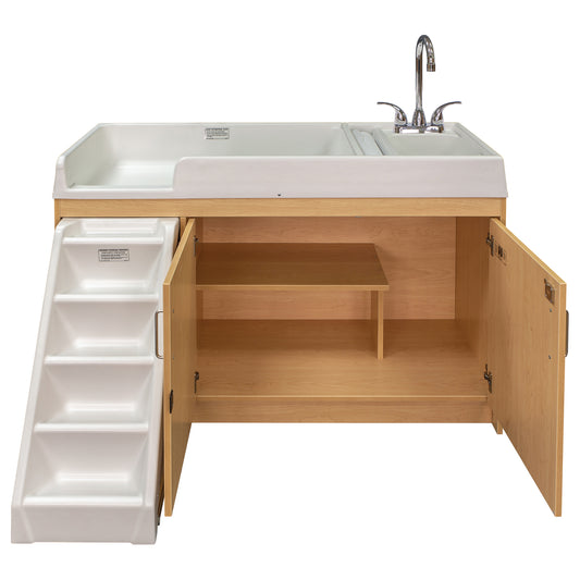 Toddler Walkup Changing Table with Sink 59-1/2" Wide - Tot Mate