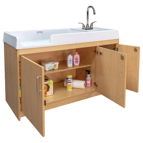 Infant Changing Table with Sink 59-1/2" Wide - Tot Mate Infant Changing Table with Sink 59-1/2" Wide - Tot Mate