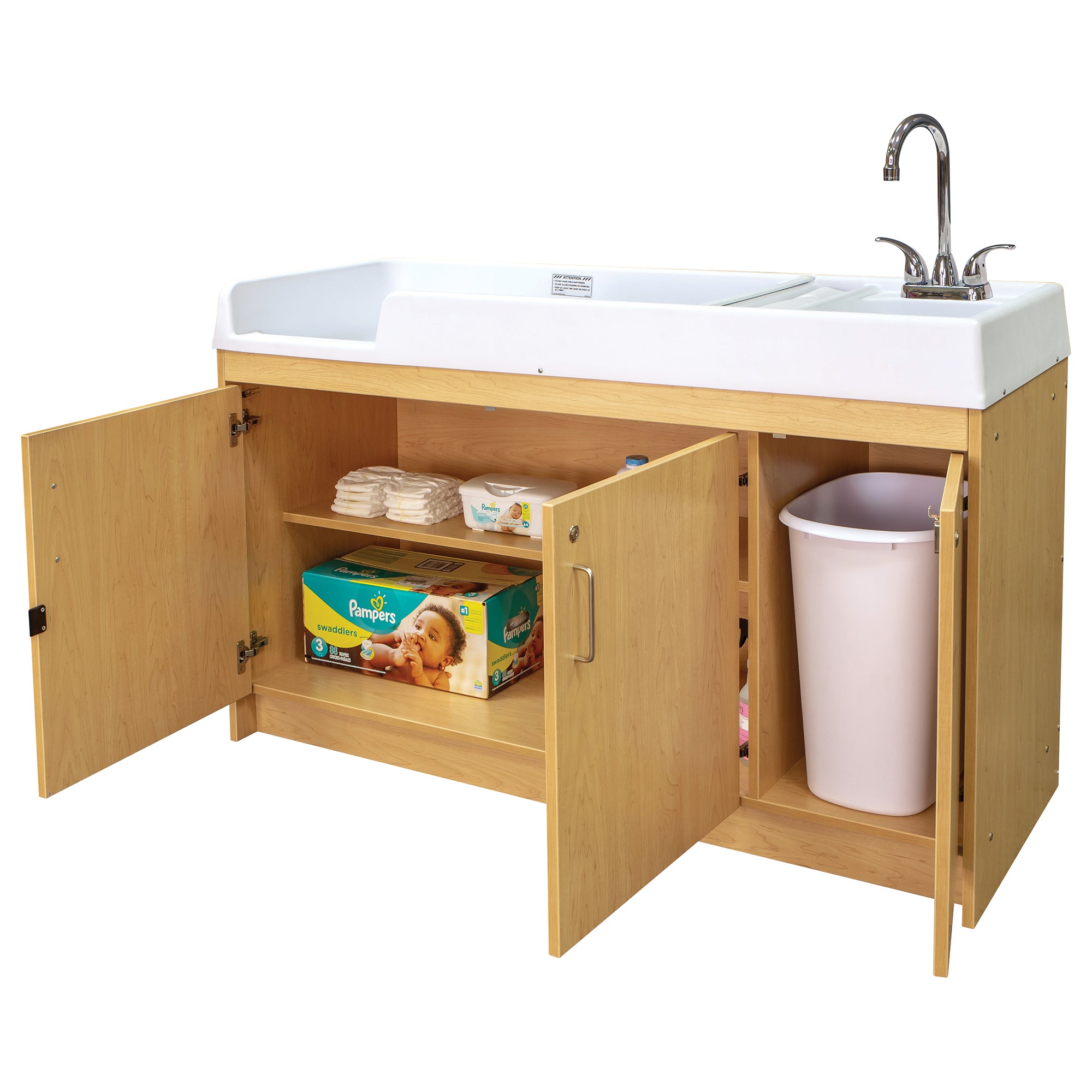 Infant Changing Table with Sink 59-1/2" Wide - Tot Mate Infant Changing Table with Sink 59-1/2" Wide - Tot Mate