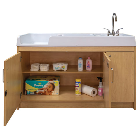 Infant Changing Table with Sink 59-1/2" Wide - Tot Mate Infant Changing Table with Sink 59-1/2" Wide - Tot Mate