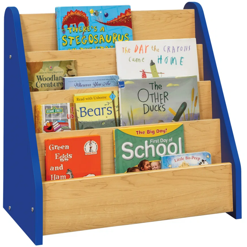 4 Level Book Display 24" Wide Royal Blue