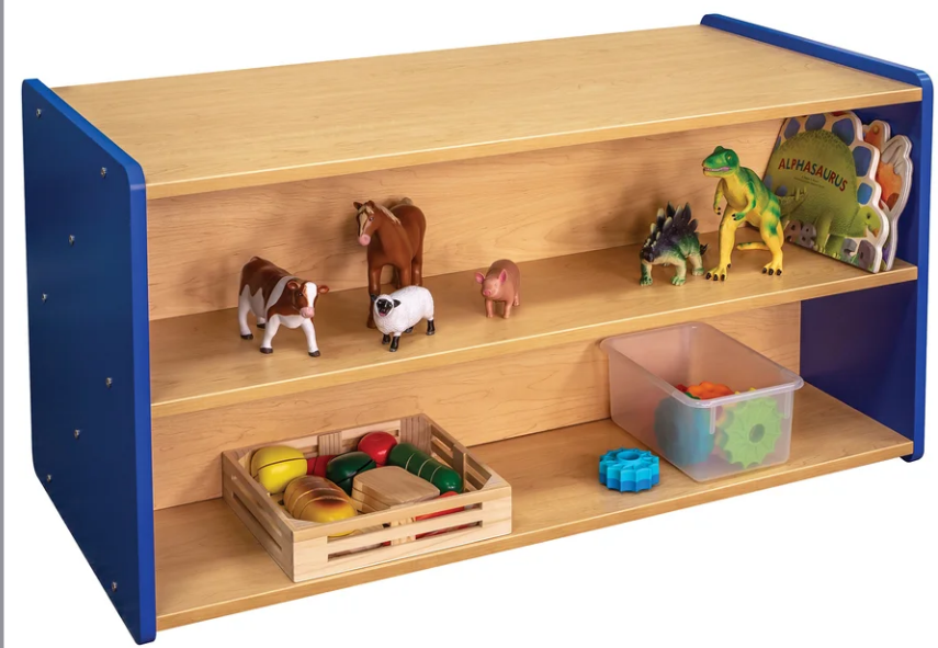 Royal Blue Toddler Shelf Storage- Double Sided 46" Wide