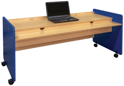 Double Mobile Desk 60" Wide Royal Blue