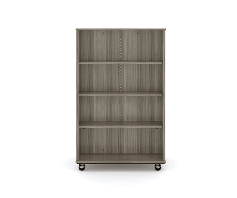 Double-Sided Mobile Bookshelf - 4 Shelves