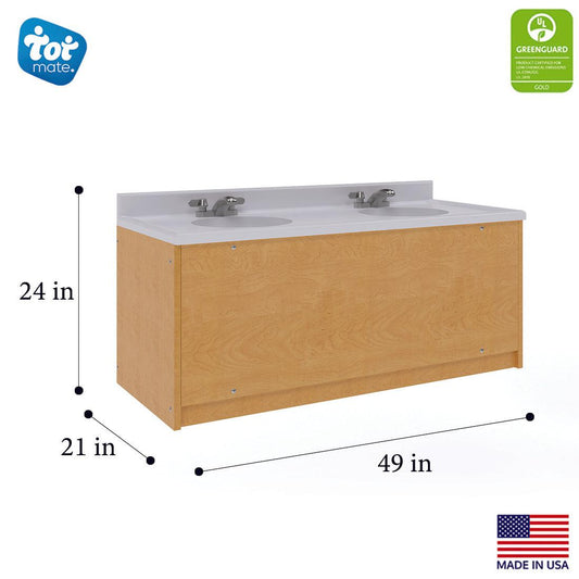 Kids Double Sink Vanity 49" Wide - Tot Mate