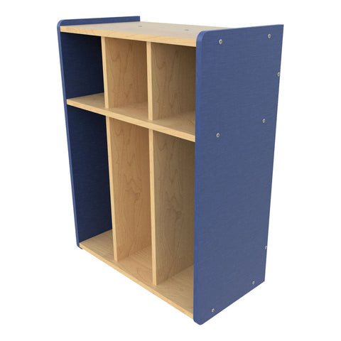 3-Section Wall Locker with Cubbies 28" Wide Royal Blue