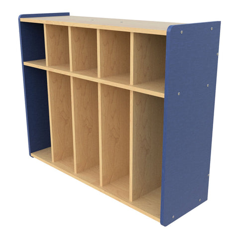 5-Section Wall Locker with Cubbies 46" Wide Royal Blue