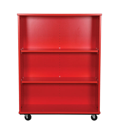 Double-Sided Mobile Bookshelf - 3 Shelves