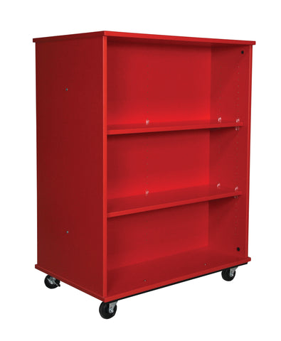 Double-Sided Mobile Bookshelf - 3 Shelves