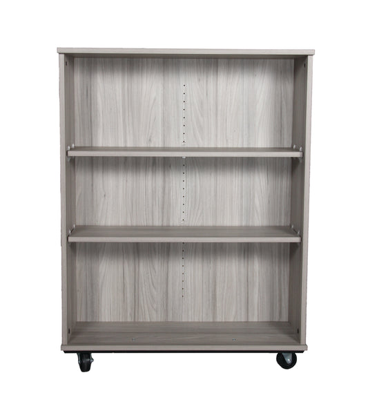 Shadow Elm Double-Sided Mobile Bookshelf - 3 Shelves - Tot Mate Daycare & Classroom Furniture