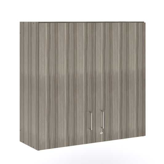 Large Wall Mounted Classroom Storage Cabinet - Elm - Lockable Doors - Tot Mate