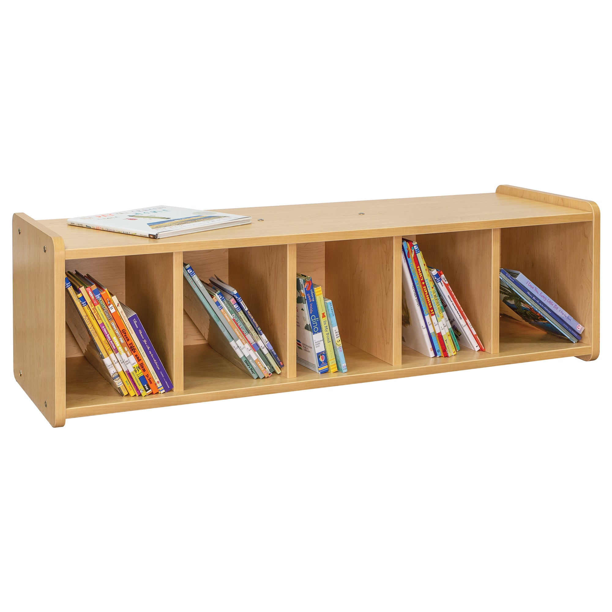 Five Comparment Book Bench Child's Cubbie used for Toy or Book Storage.
