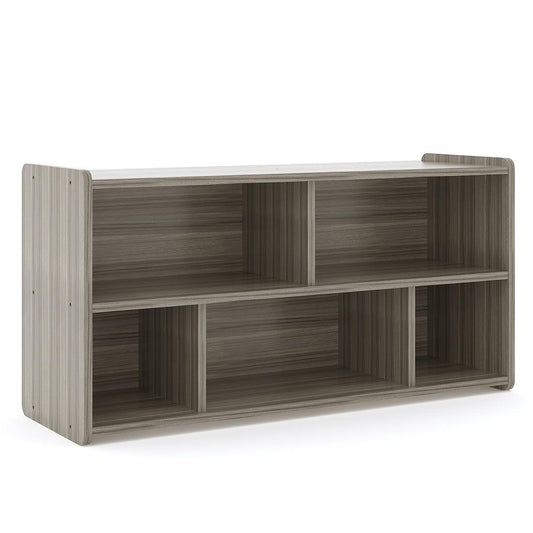Daycare Cube Storage Shelf - 46" Wide - 5 Cube Organizer - Elm - Tot Mate 