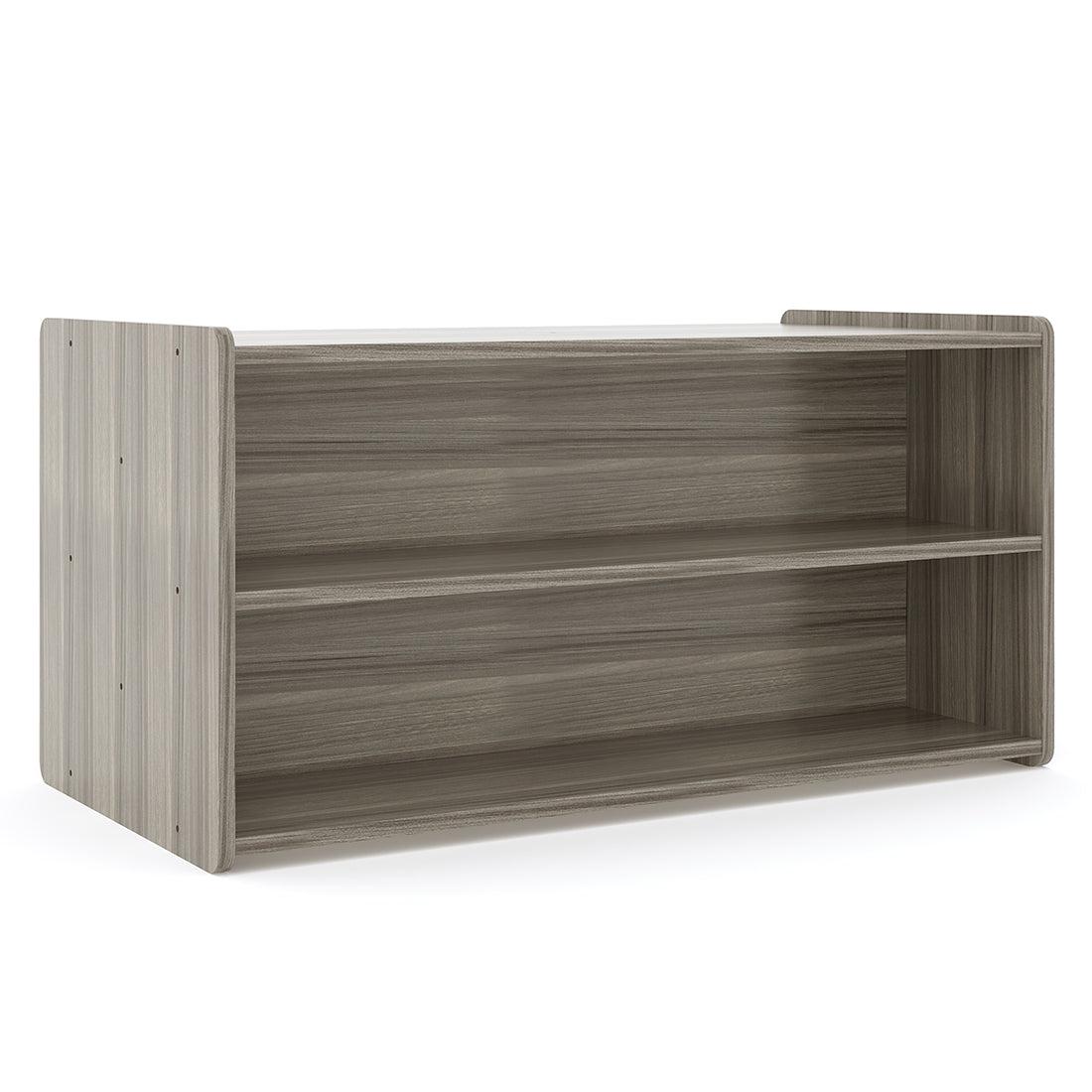 Toddler Shelf Storage - Double Sided Toddler Bookshelf 46" Wide - Shadow elm - Tot Mate Daycare Furniture