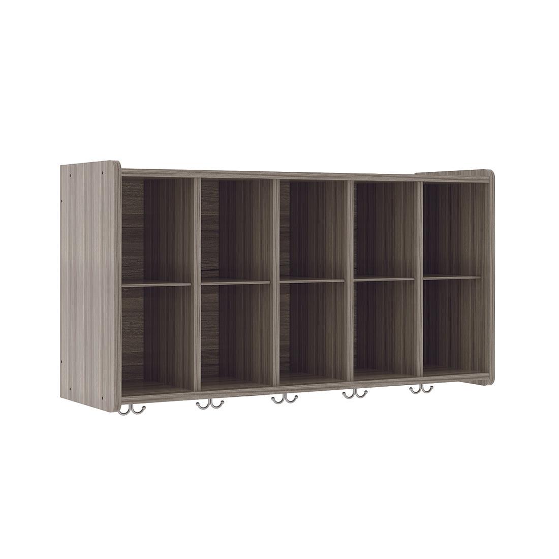 Wall Cubbies Storage 46" Wide - Shadow Elm - Tot Mate Daycare and Preschool Cubbies